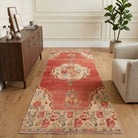 Oriental pattern on the Nevsev vintage runner rug – handmade in Anatolia, Turkey
