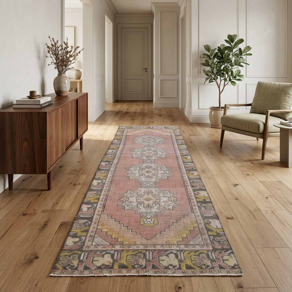 Oriental pattern on the Goreme vintage runner rug – handmade in Anatolia, Turkey