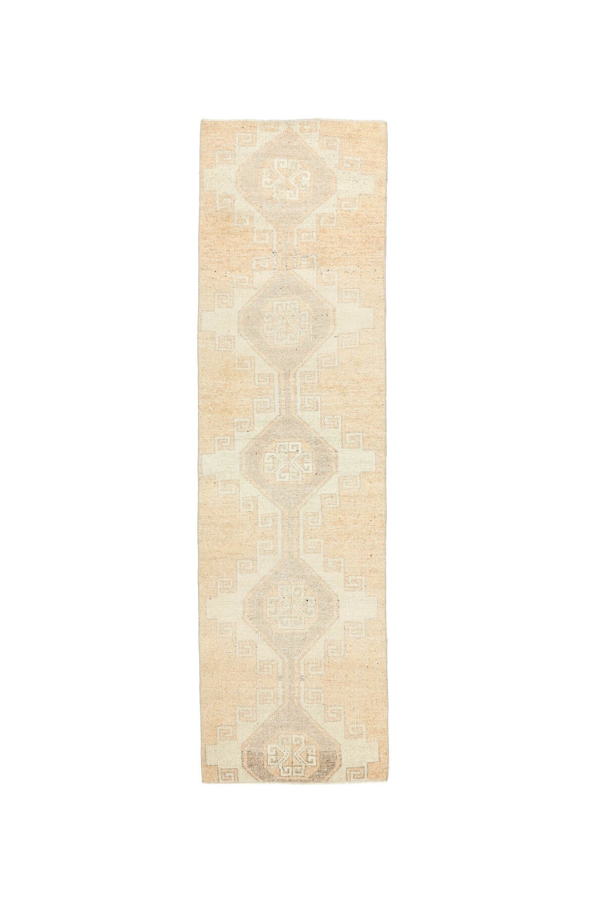 Vintage Beige Oushak Runner Rug