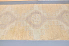 Vintage Beige Oushak Runner Rug
