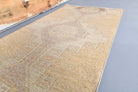 Vintage Beige Oushak Runner Rug