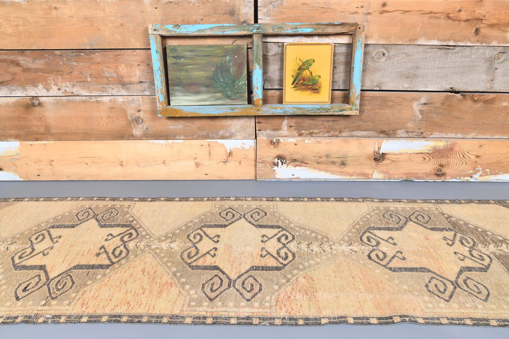 Vintage Orange Oushak Runner Rug