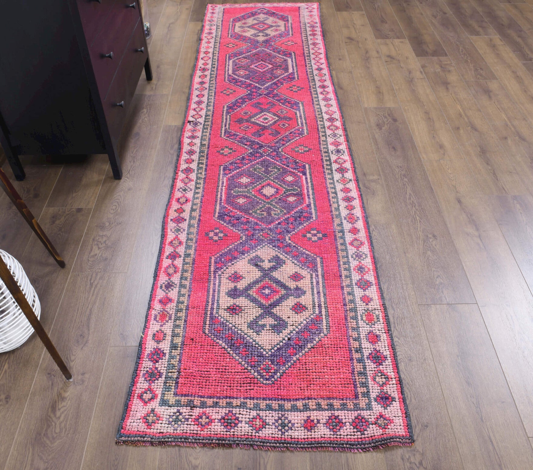 Vintage Anatolian Hand-Knotted Runner Rug