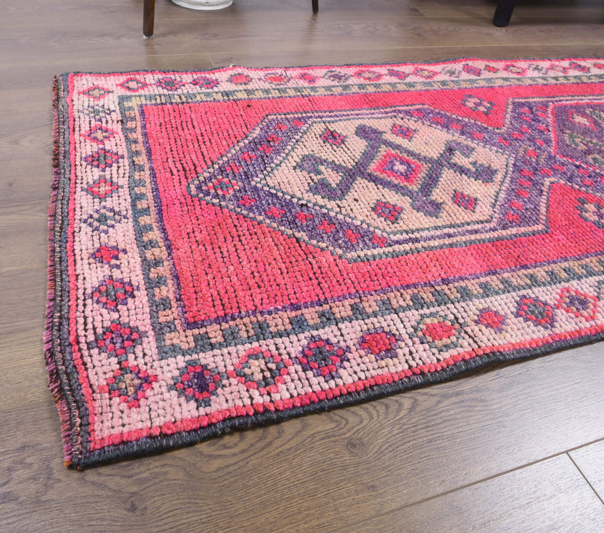 Vintage Anatolian Hand-Knotted Runner Rug