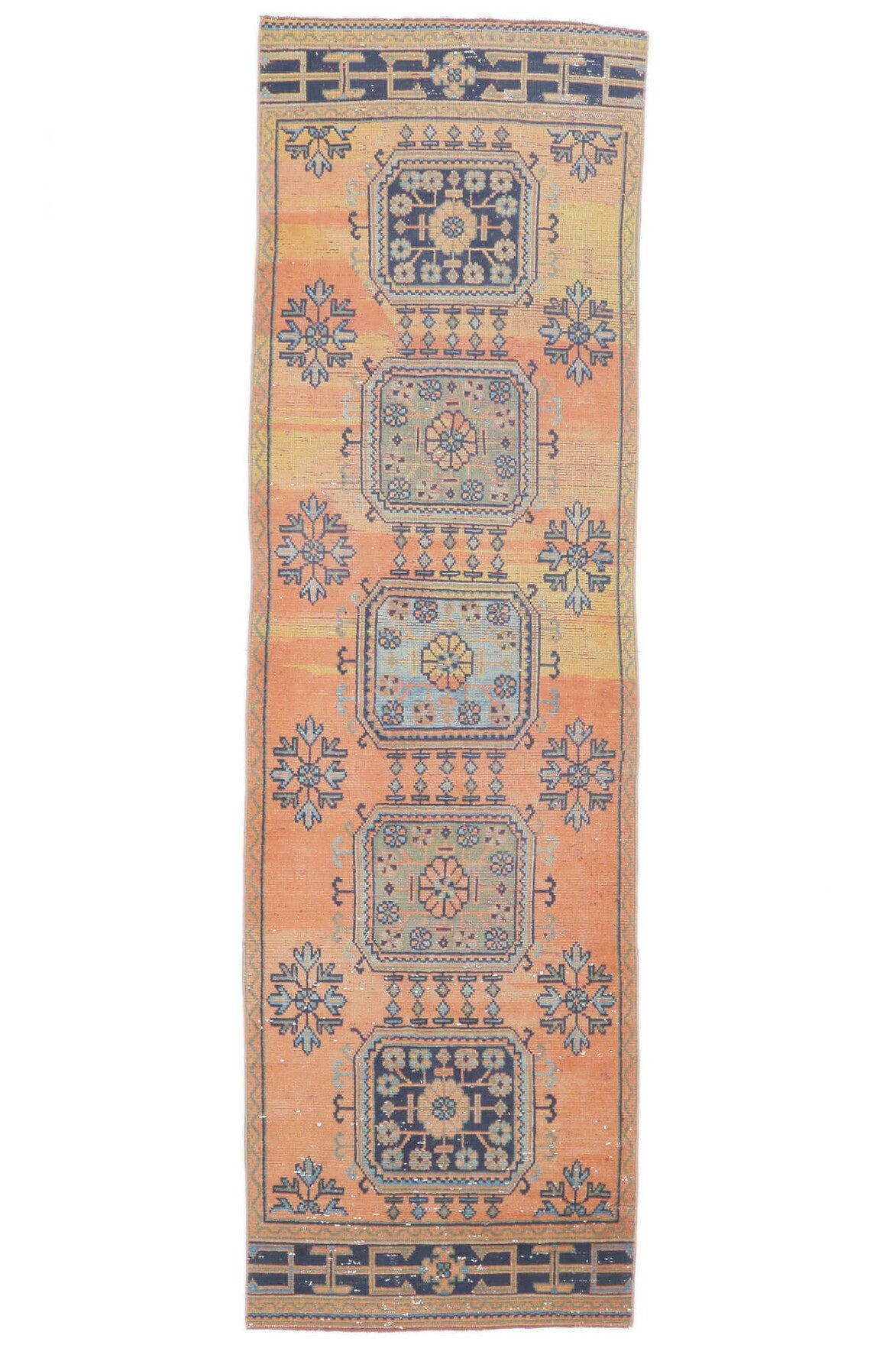 3x10 Vintage Handwoven Orange Runner Rug