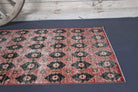 Silenur runner: 1950s handmade Anatolian runner with ikat motifs and cotton backing