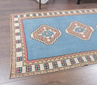 3x10 Pastel Blue Vintage Oushak Runner Rug