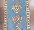 3x10 Pastel Blue Vintage Oushak Runner Rug