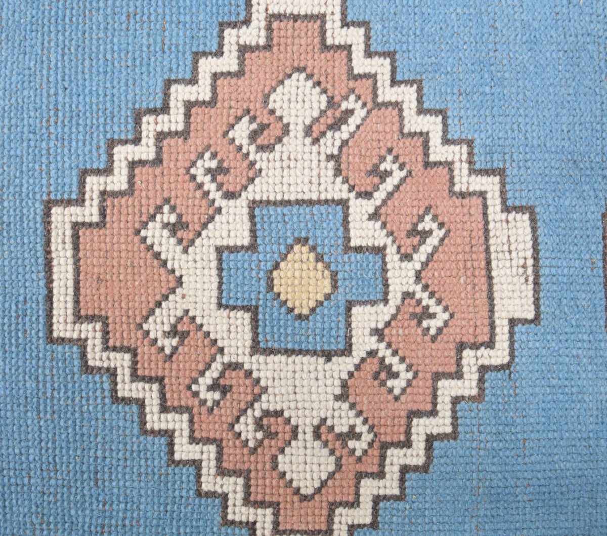3x10 Pastel Blue Vintage Oushak Runner Rug