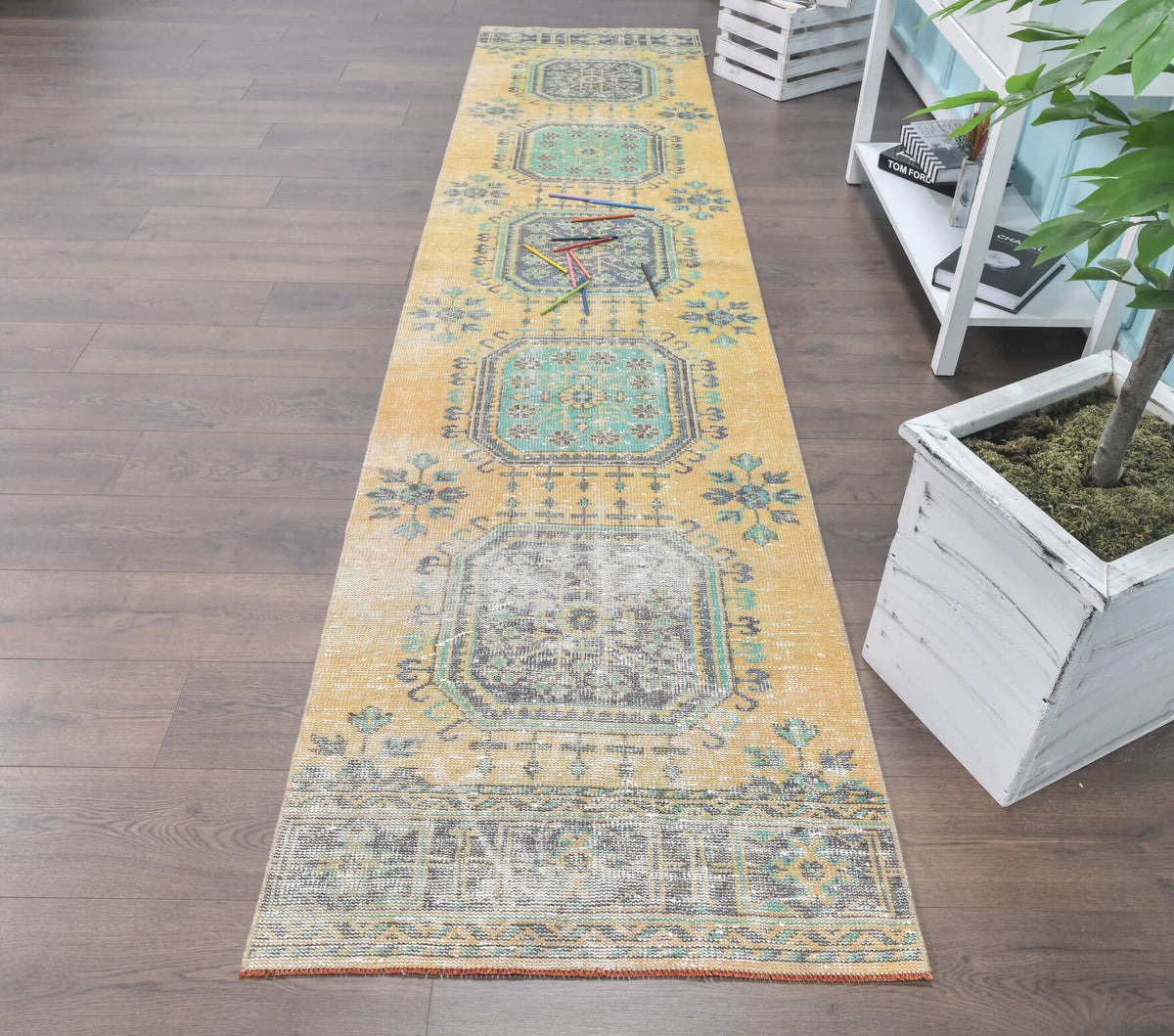 Vintage Oushak Runner Rug - 24134