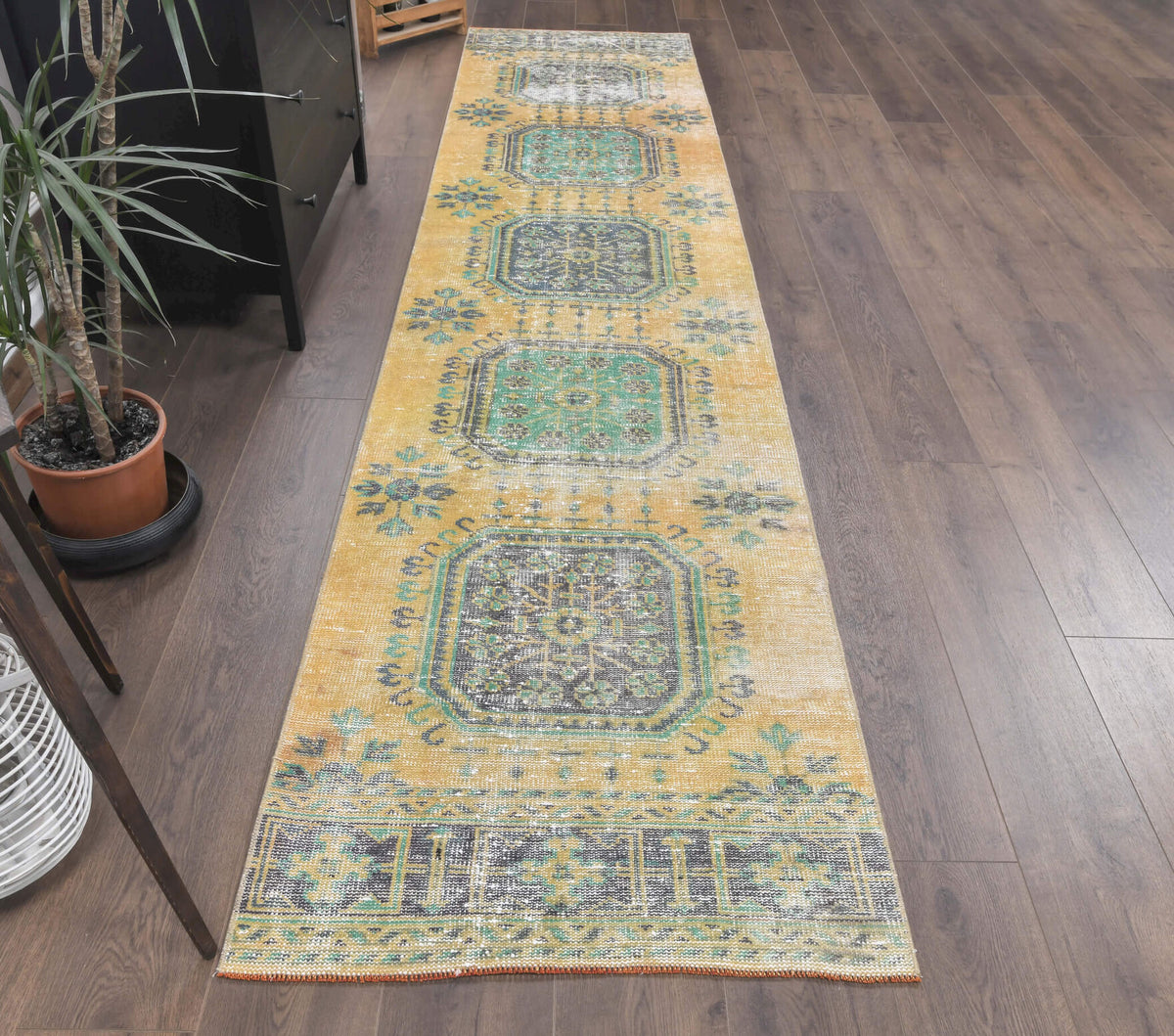 Vintage Oushak Runner Rug - 24134