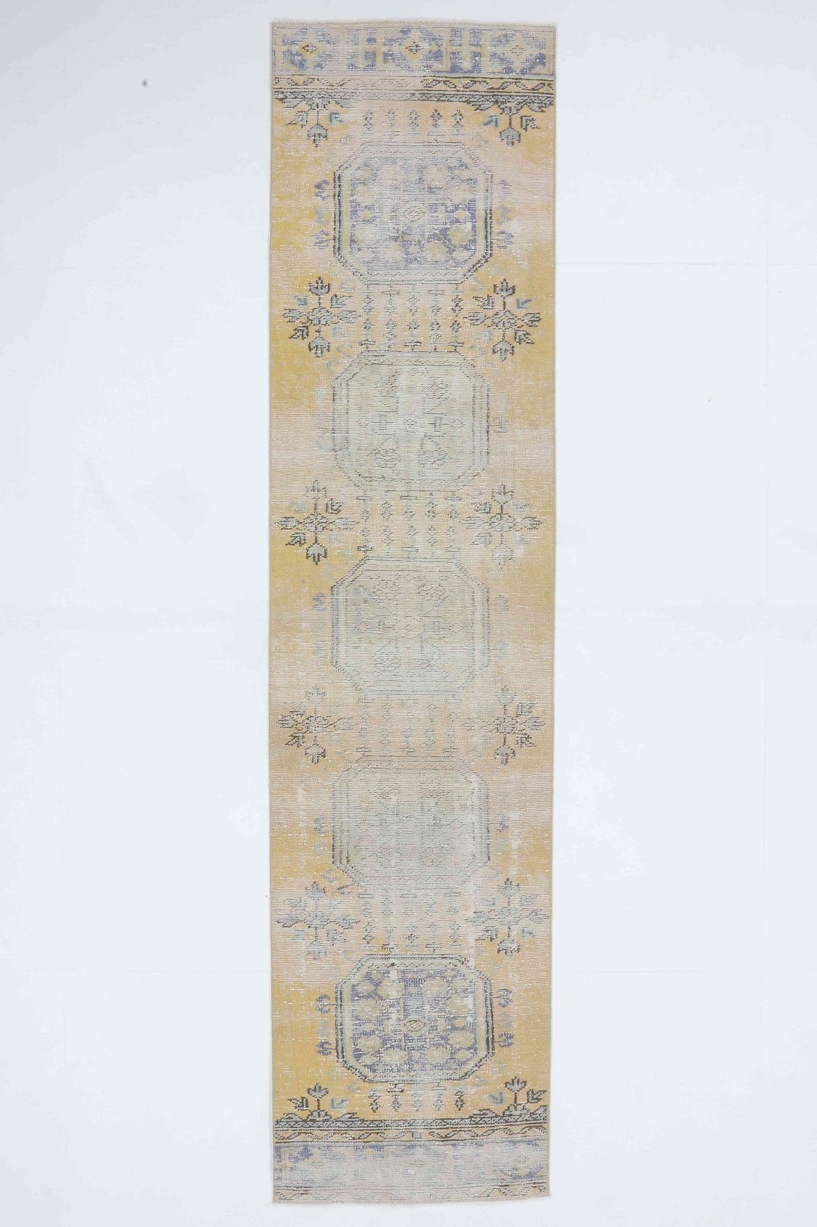 Vintage Oushak Runner Distressed Rug