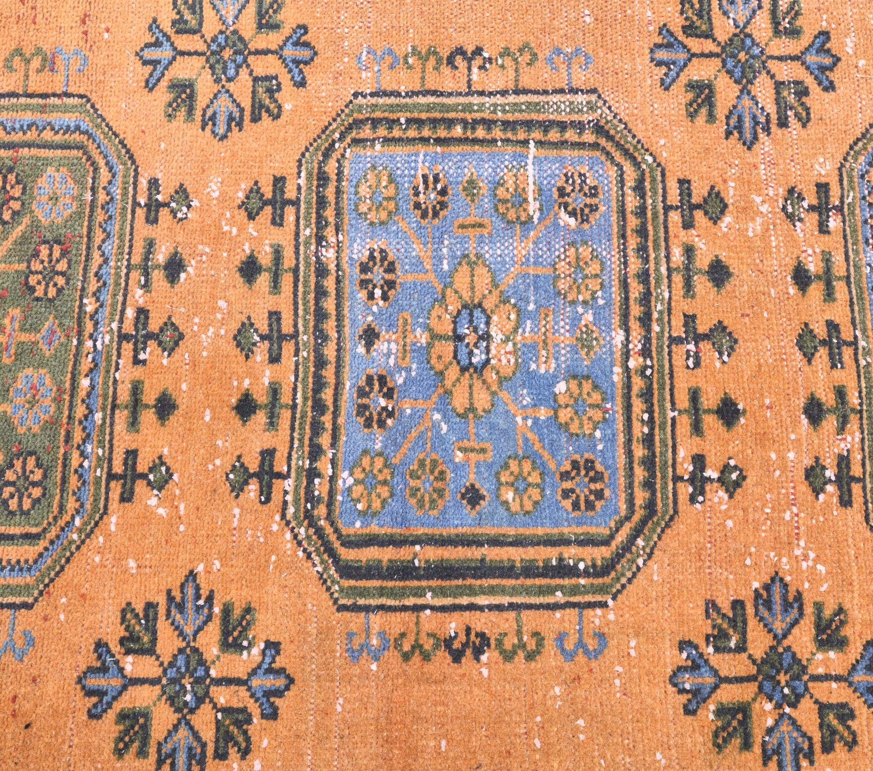 Vintage Orange Oushak Runner Rug