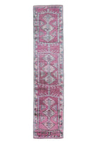 Vintage Purple Herki Runner Rug