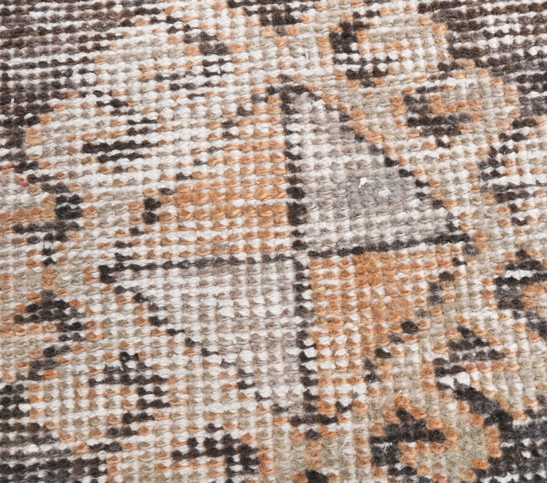 Authentic Anatolian distressed vintage runner rug (1960s) with geometric design – one-of-a-kind at Fame Rugs