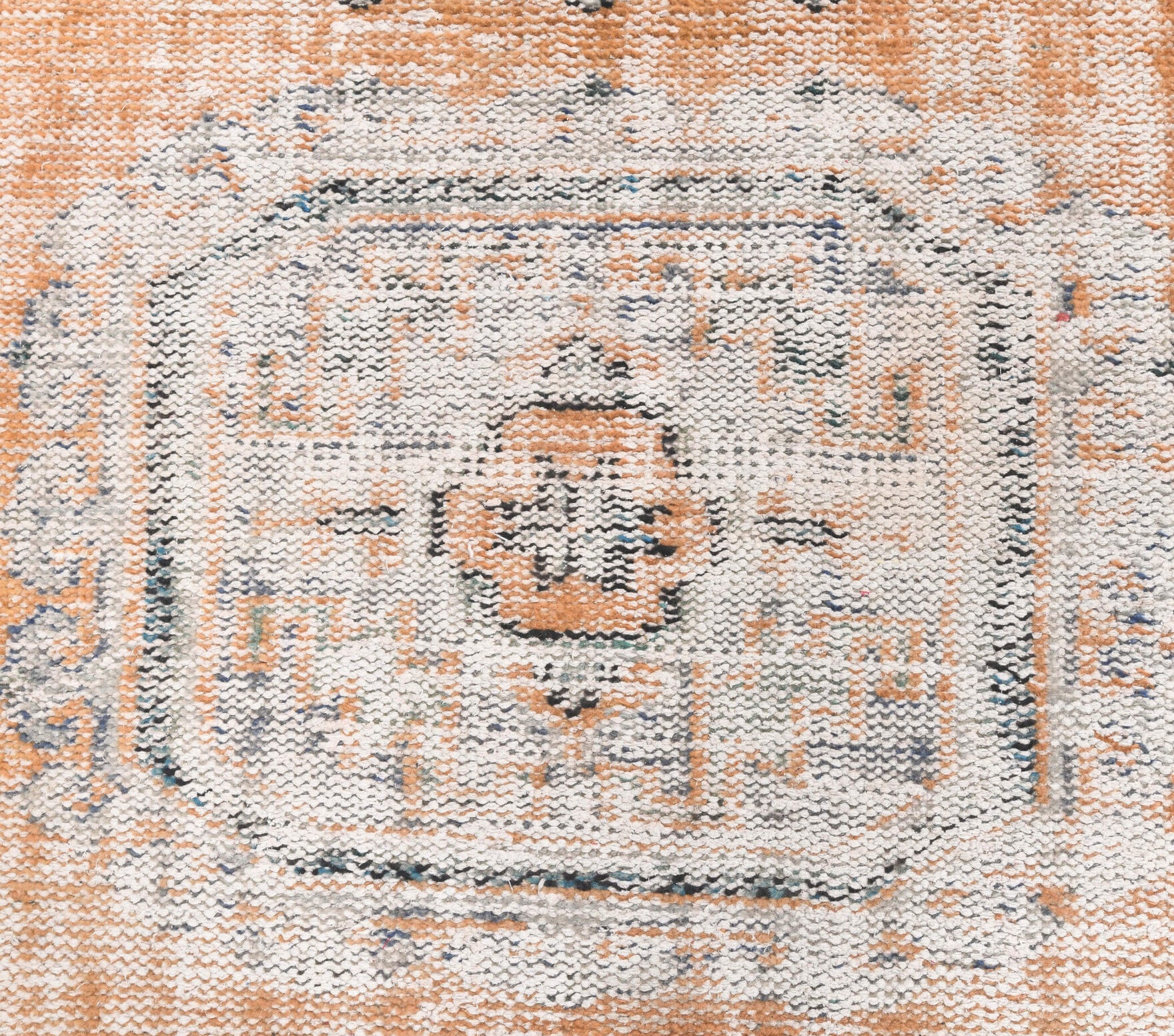 87x334 cm distressed vintage Anatolian runner rug – Leucotima, low pile, wool