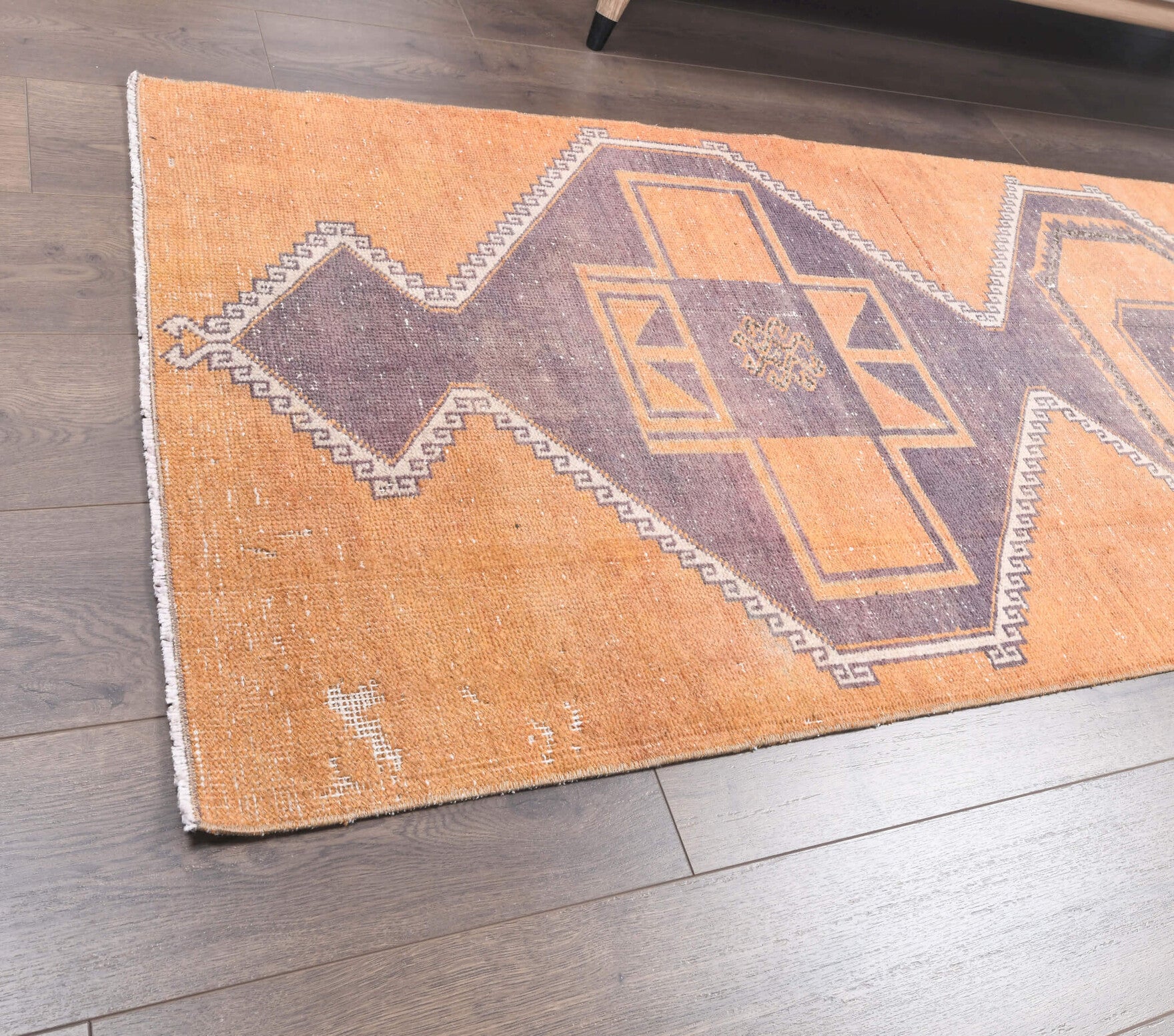 Oushak Vintage Orange Runner Rug