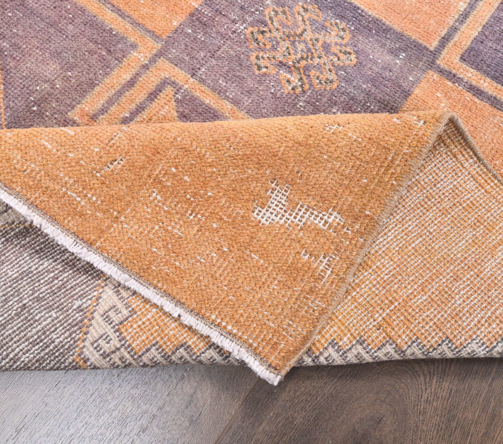 Oushak Vintage Orange Runner Rug