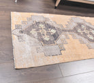 Vintage Orange Oushak Runner Rug