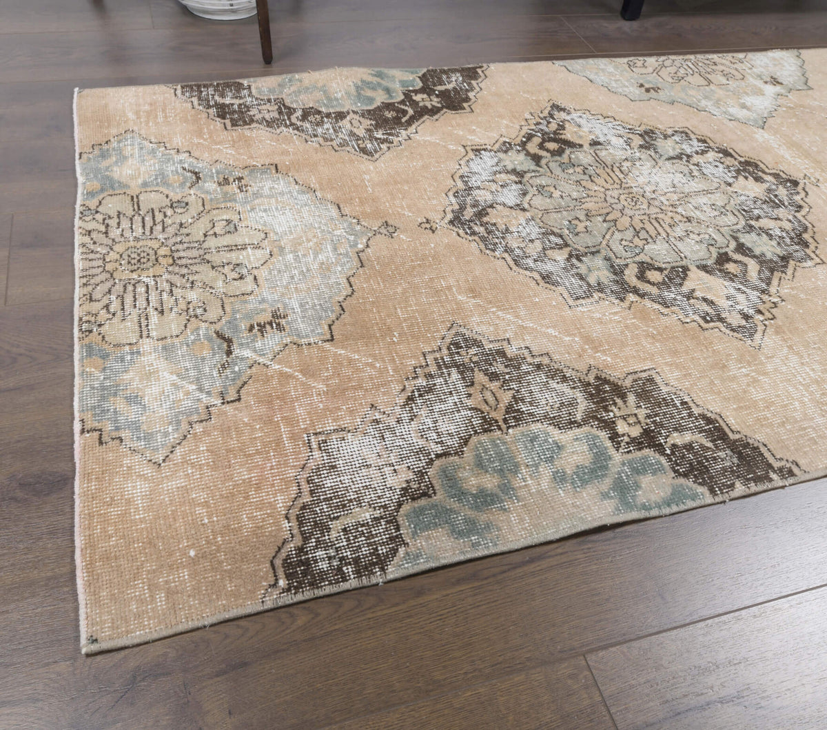 100x330 cm distressed vintage Anatolian runner rug – Cerenlale, low pile, wool