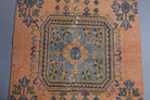 Papatyasema runner: 1970s handmade Anatolian runner with floral motifs and cotton backing