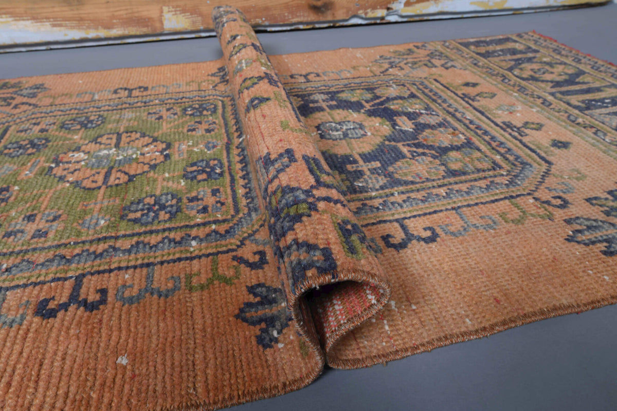 Authentic Anatolian vintage runner rug (1970s) with floral design – one-of-a-kind at Fame Rugs