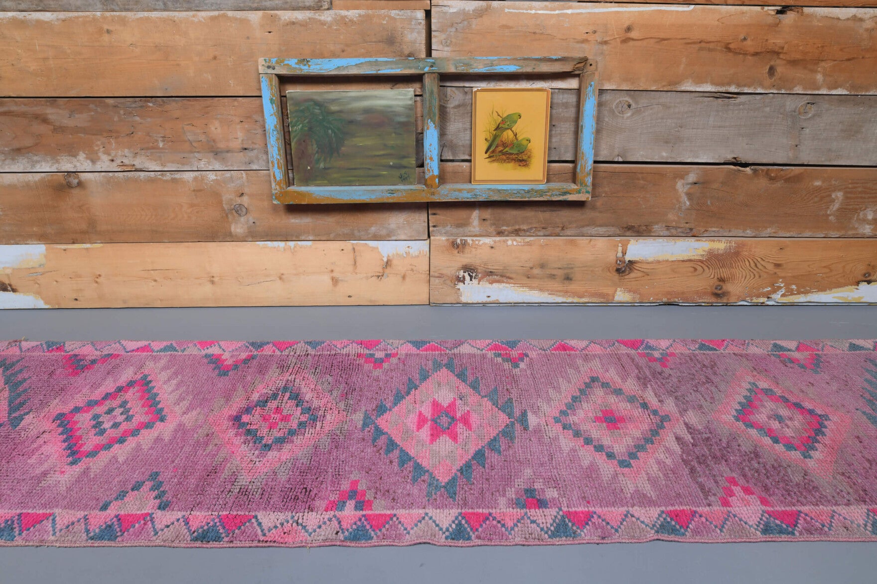 Vintage Hand-Knotted Runner Rug