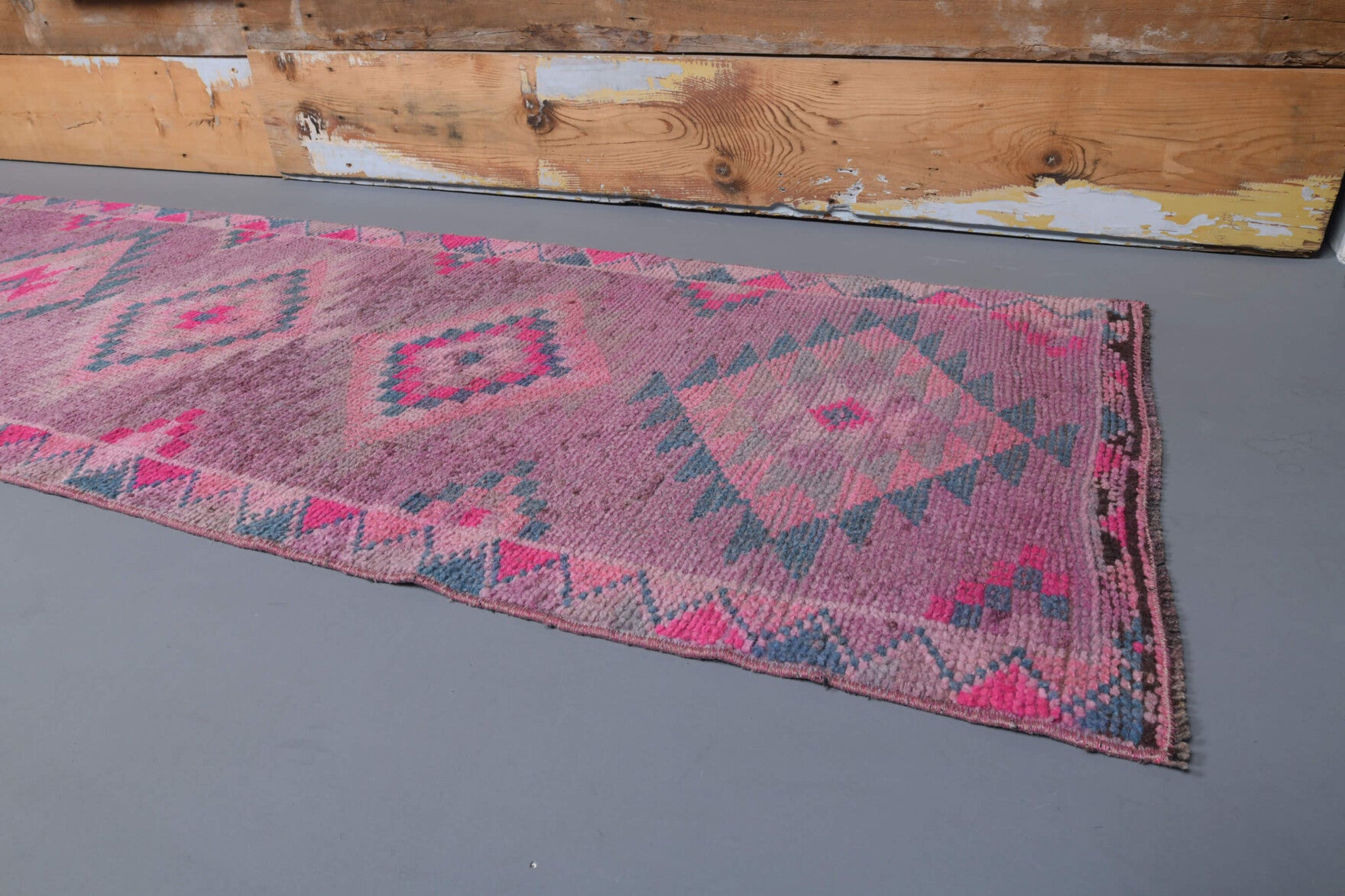 Vintage Hand-Knotted Runner Rug