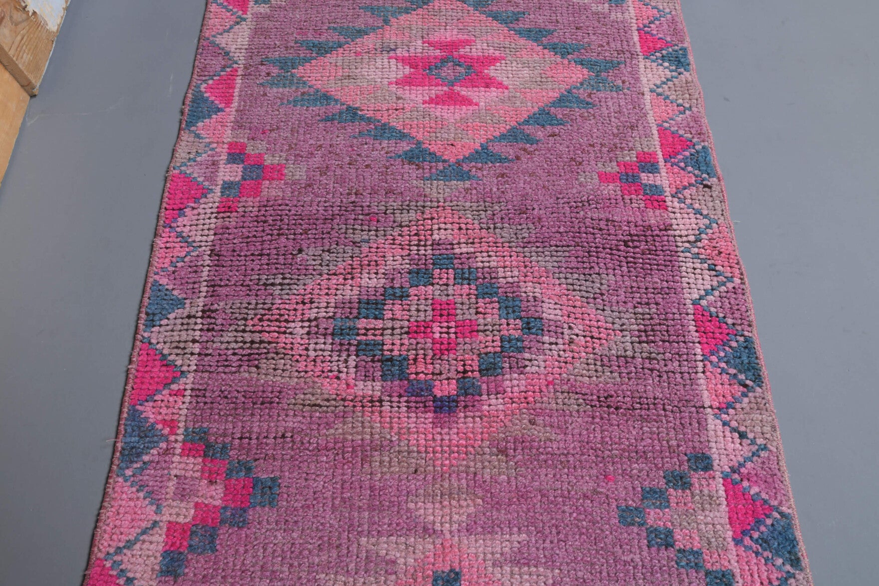 Vintage Hand-Knotted Runner Rug