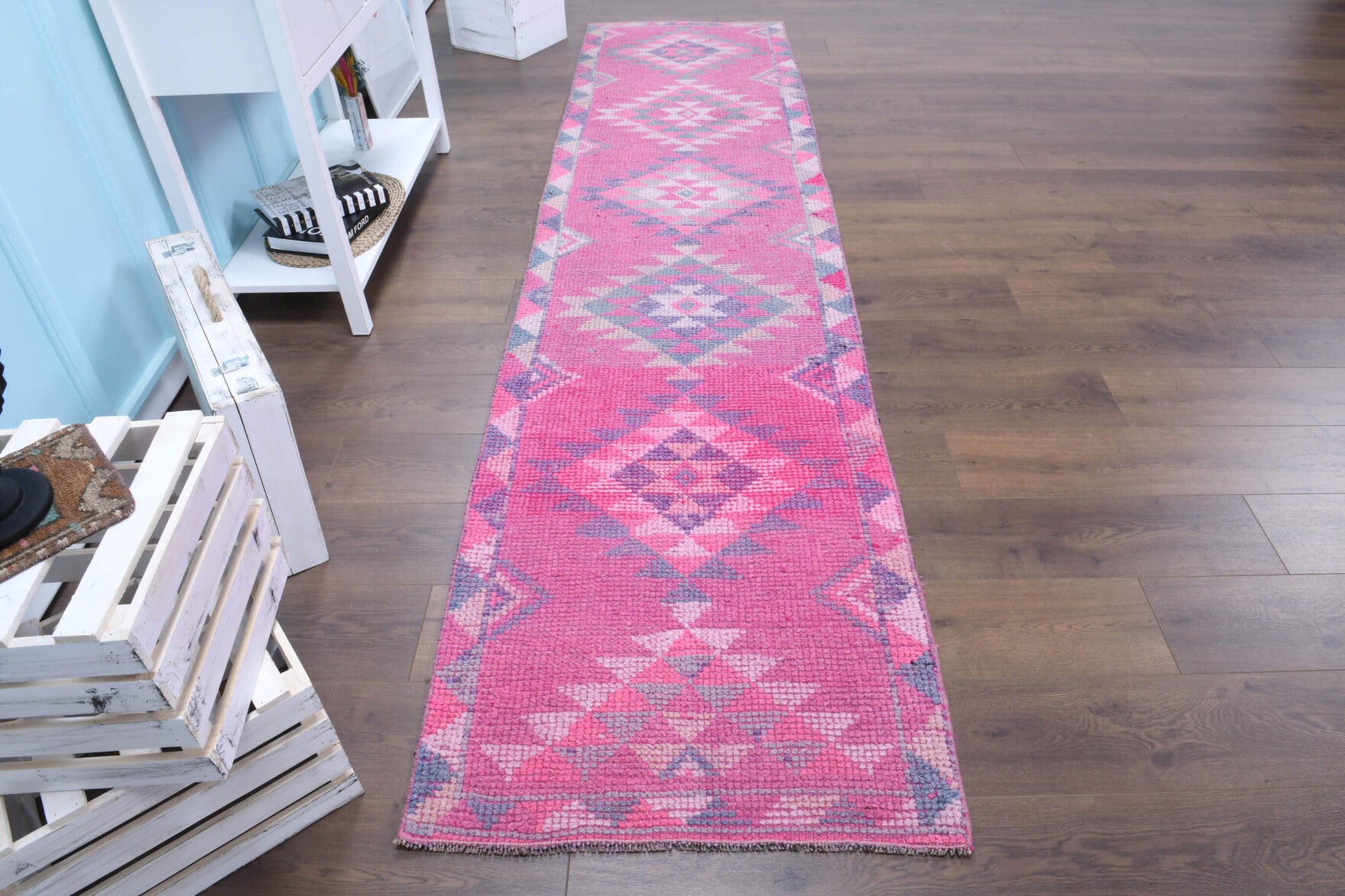 Vintage Hand-Knotted Runner Rug