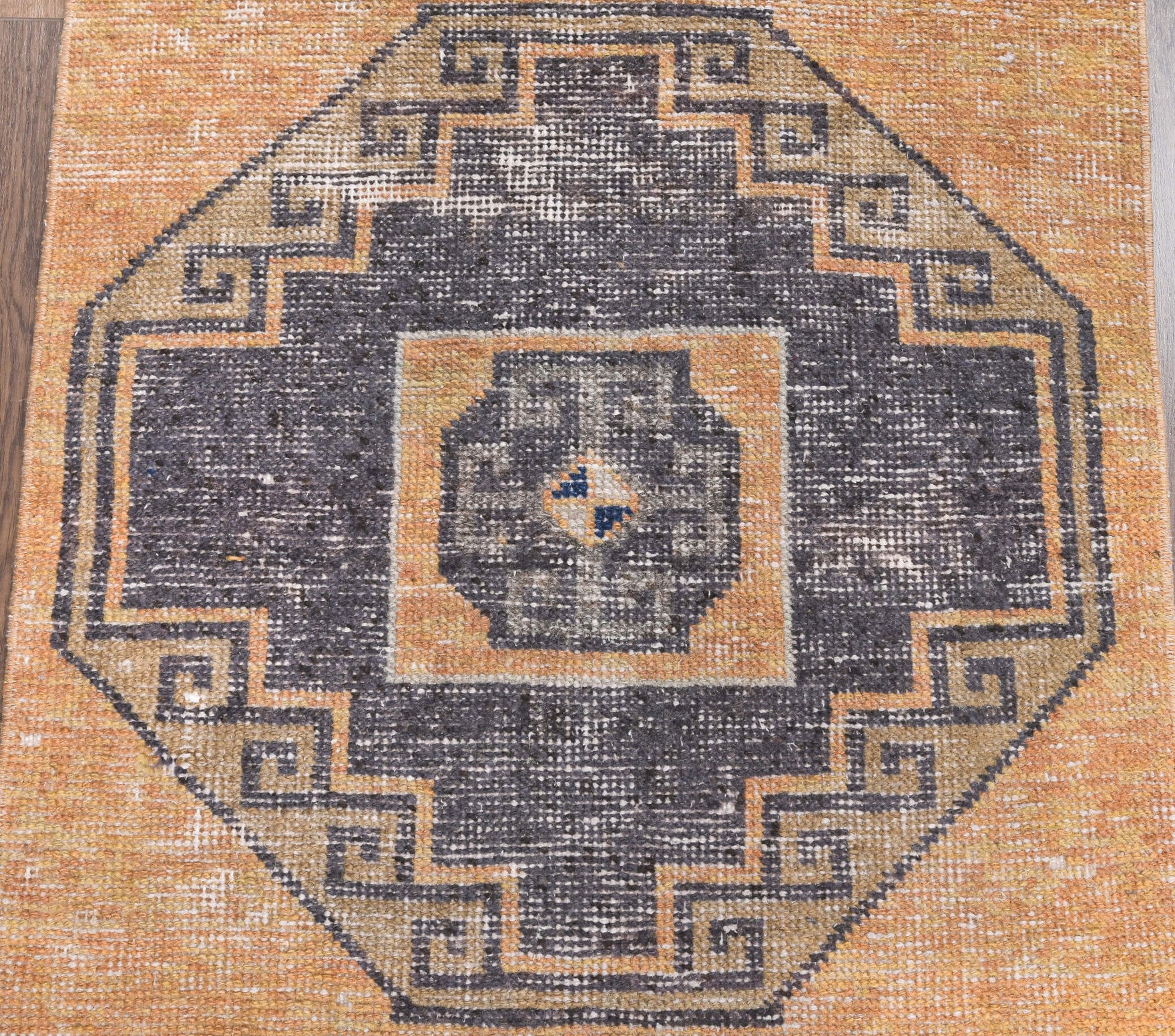 77x345 cm distressed vintage Anatolian runner rug – Kyripheme, low pile, wool