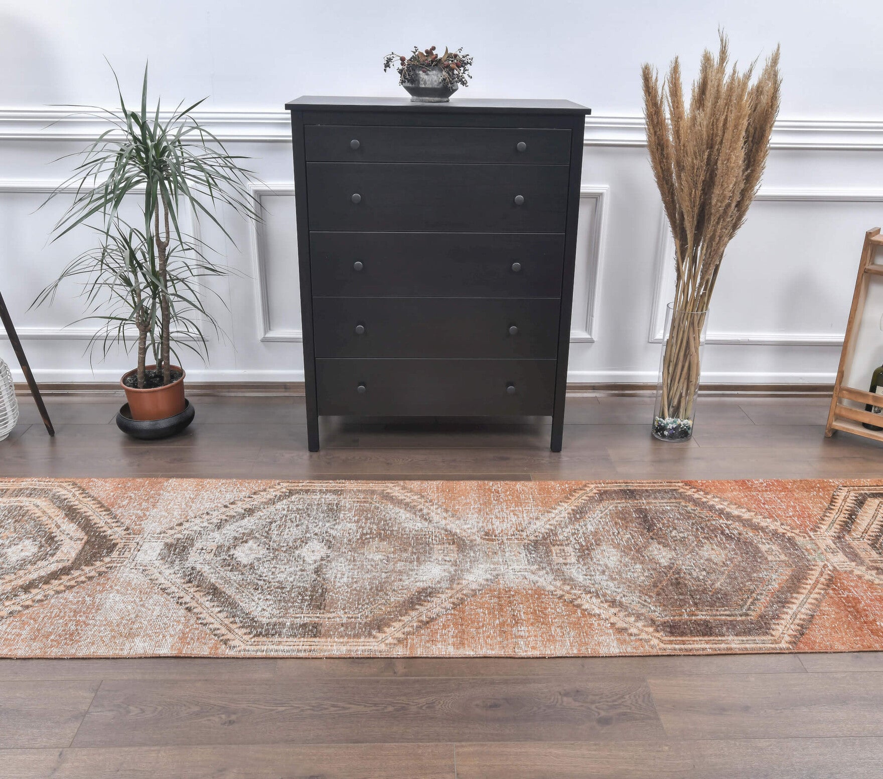 Vintage Oushak Runner Rug - 24323