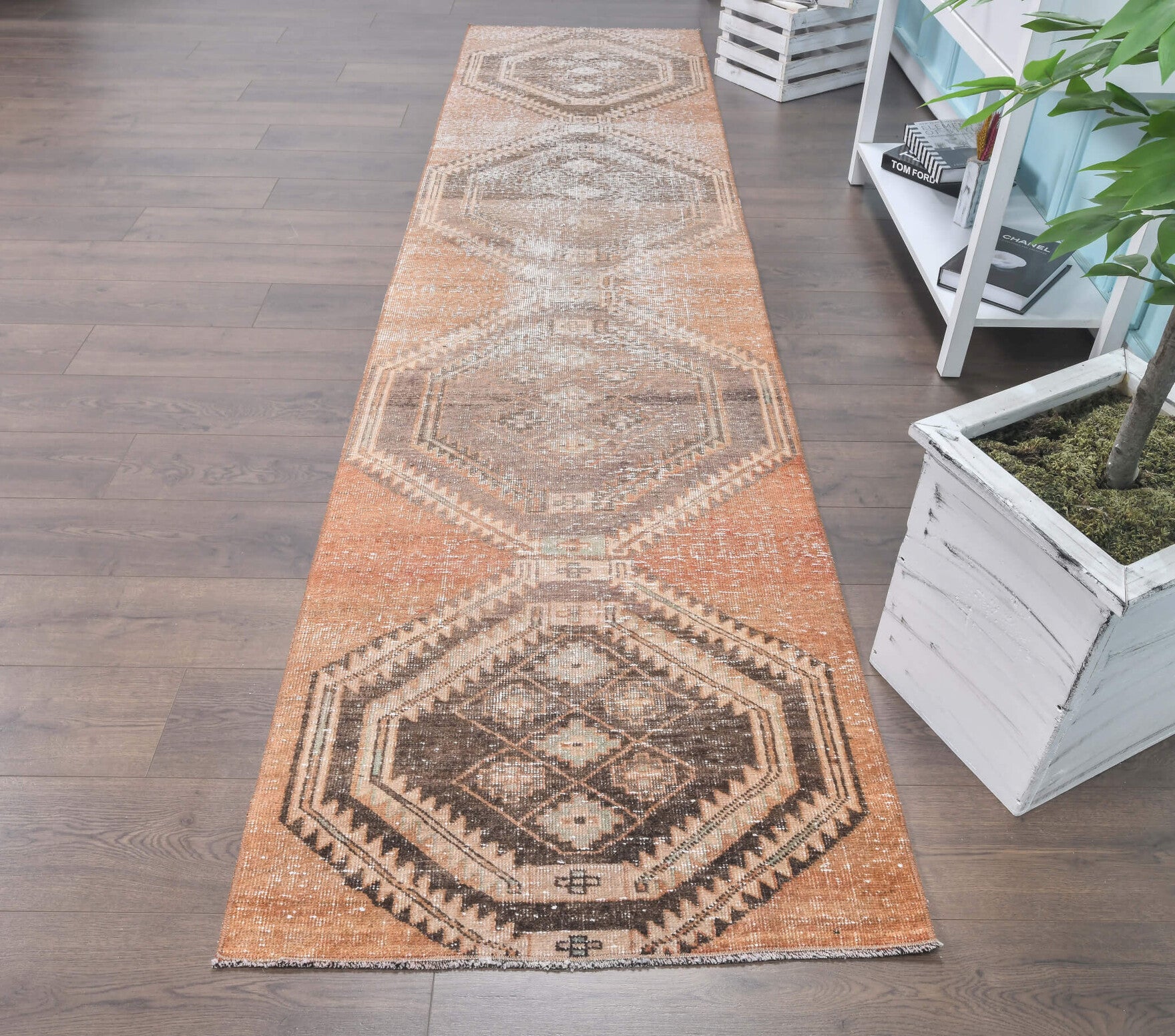 Vintage Oushak Runner Rug - 24323