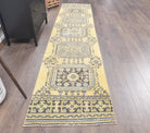 Vintage Oushak Runner Yellow Rug