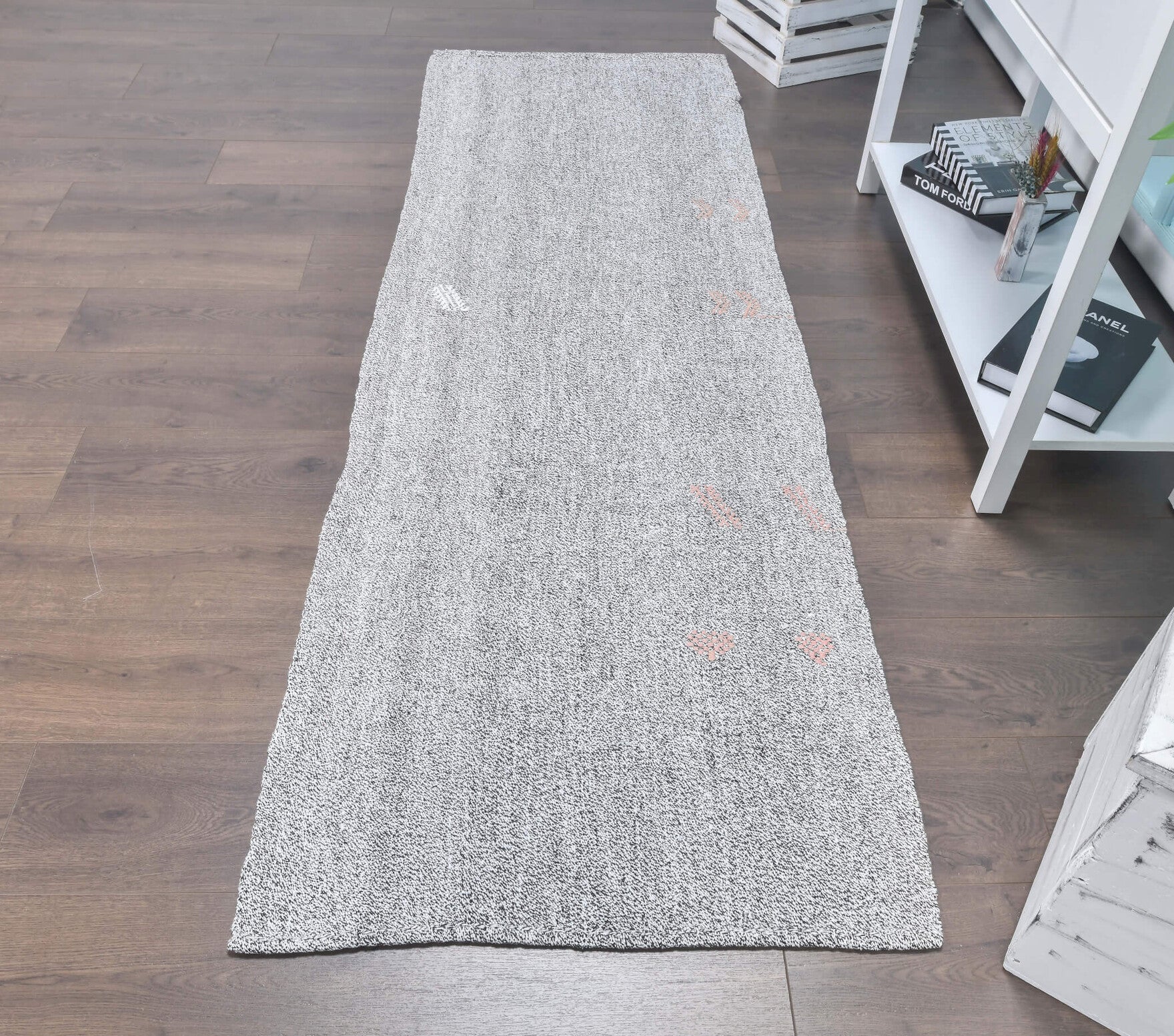 3x11 Vintage Kilim Rug Gray Runner