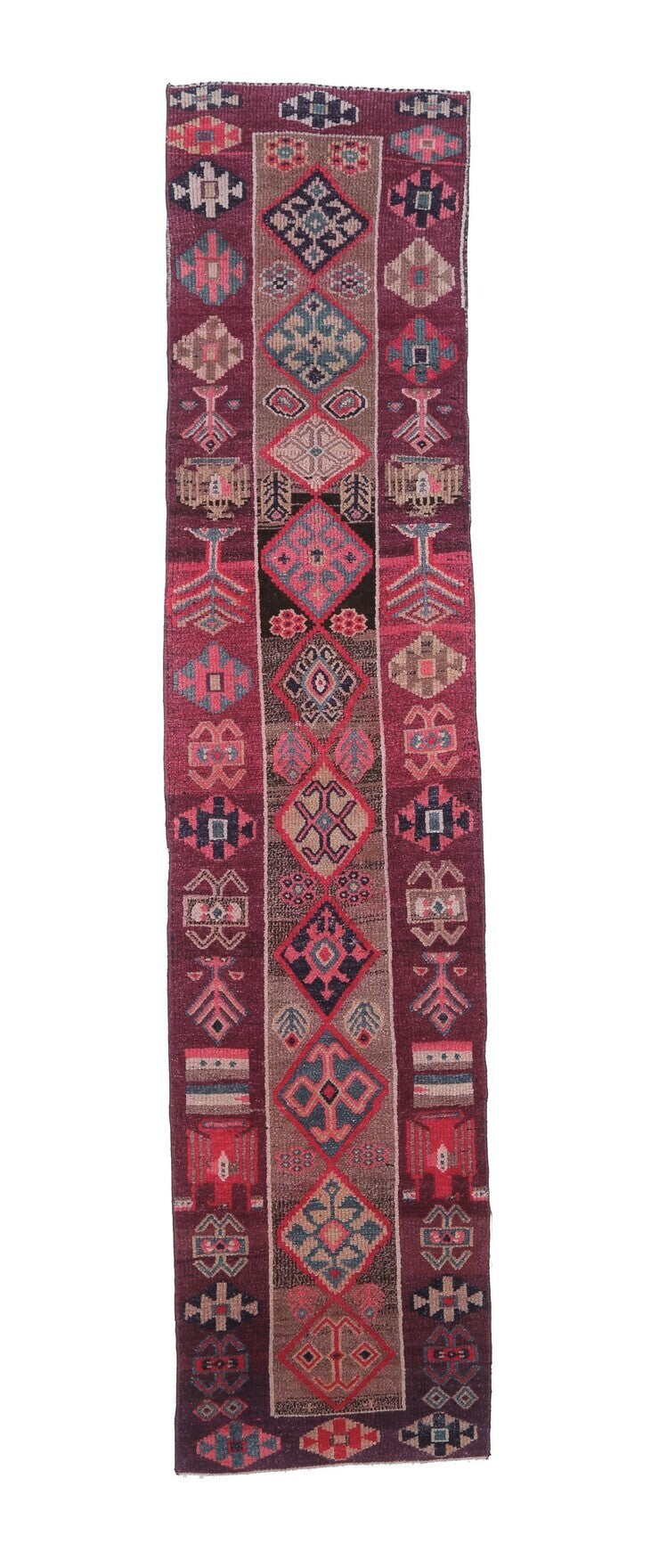 3x11 Hand-Knotted Vintage Anatolian Runner Rug