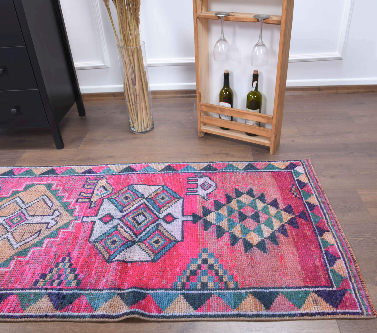 3x11 Hand-Knotted Vintage Anatolian Runner Rug