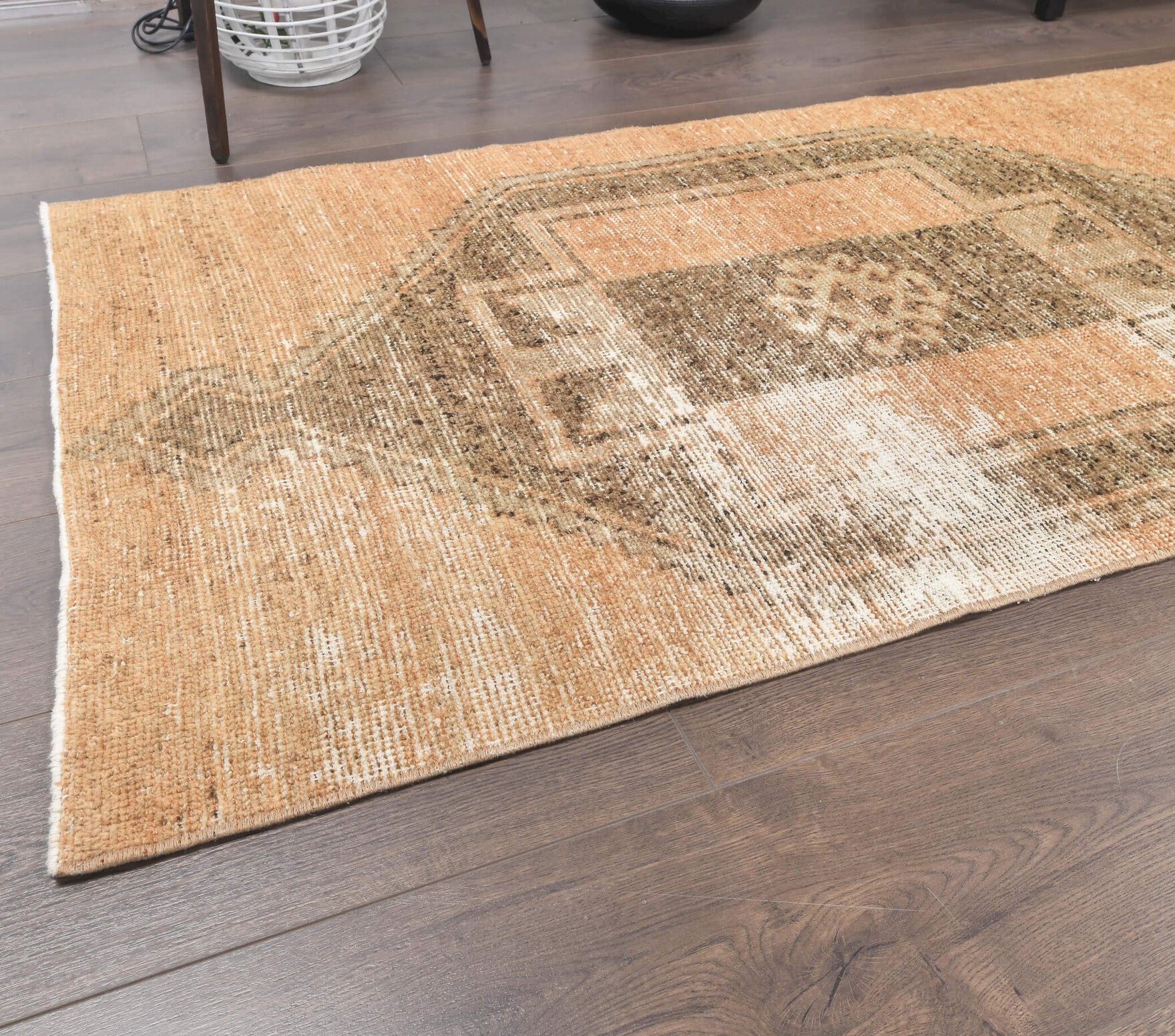 Turkish Vintage Oushak Runner Rug