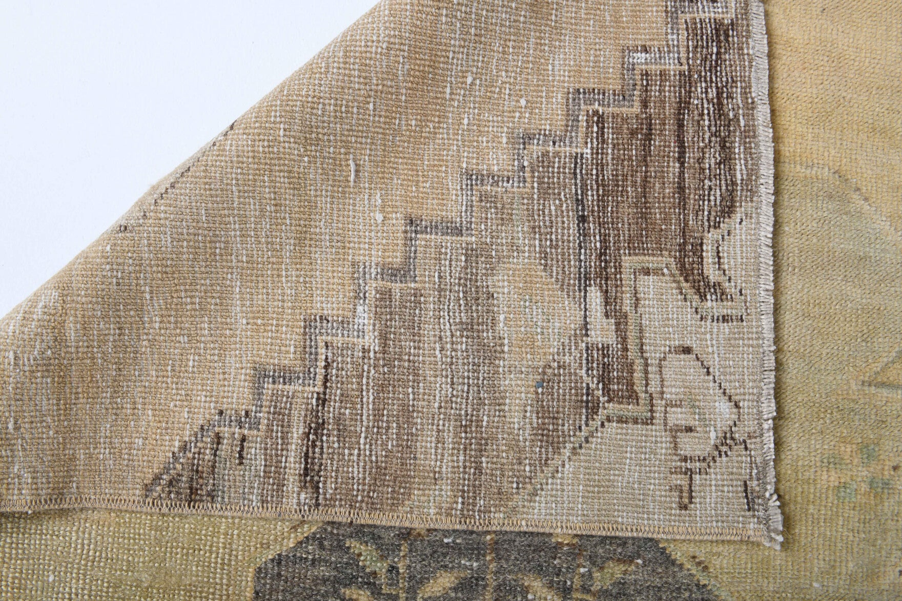 Beige Oushak Runner Rug