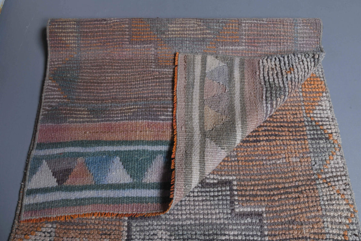 77x370 cm vintage Anatolian runner rug – Pelagia, low pile, wool