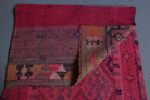Nigarbahar runner: 1970s handmade Anatolian runner with ikat motifs and cotton backing