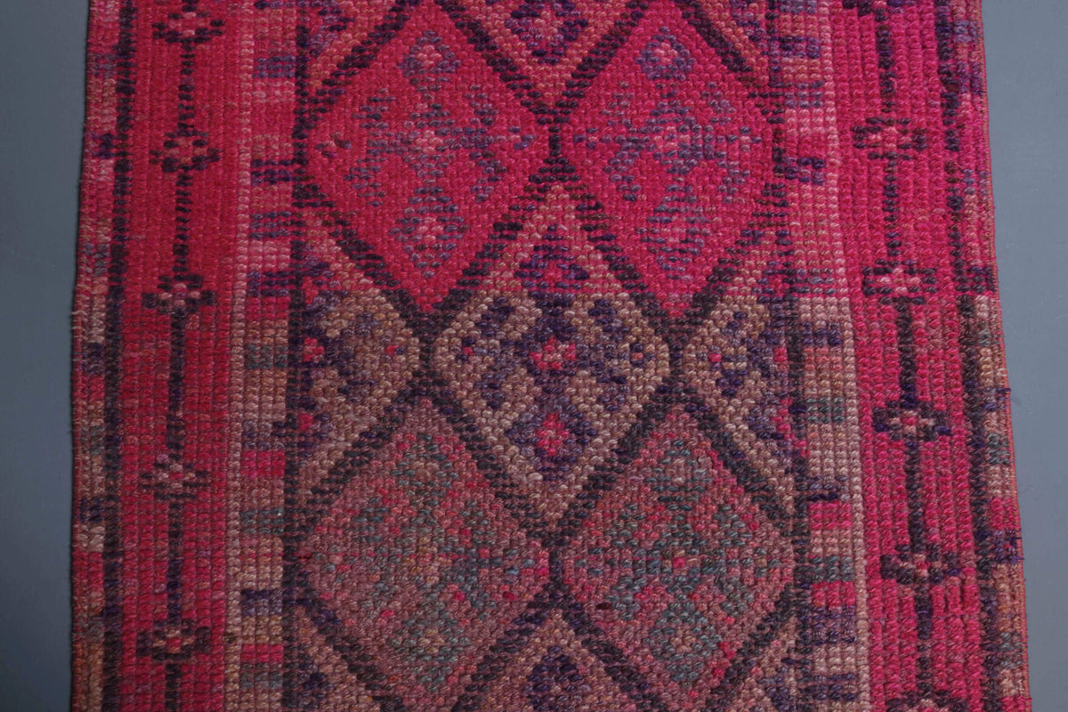 Authentic Anatolian vintage runner rug (1970s) with ikat design – one-of-a-kind at Fame Rugs