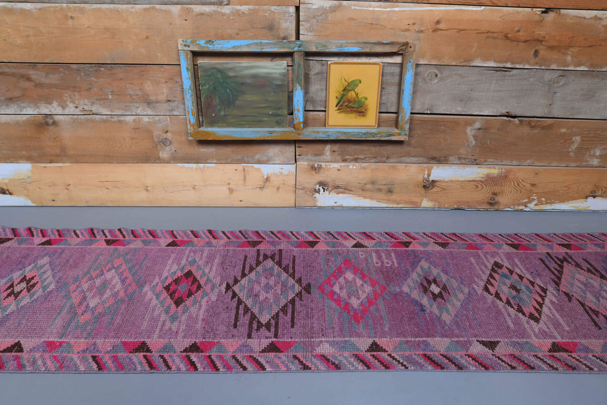 Vintage Hand-Knotted Anatolian Runner Rug