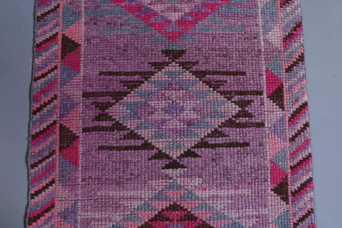 Vintage Hand-Knotted Anatolian Runner Rug