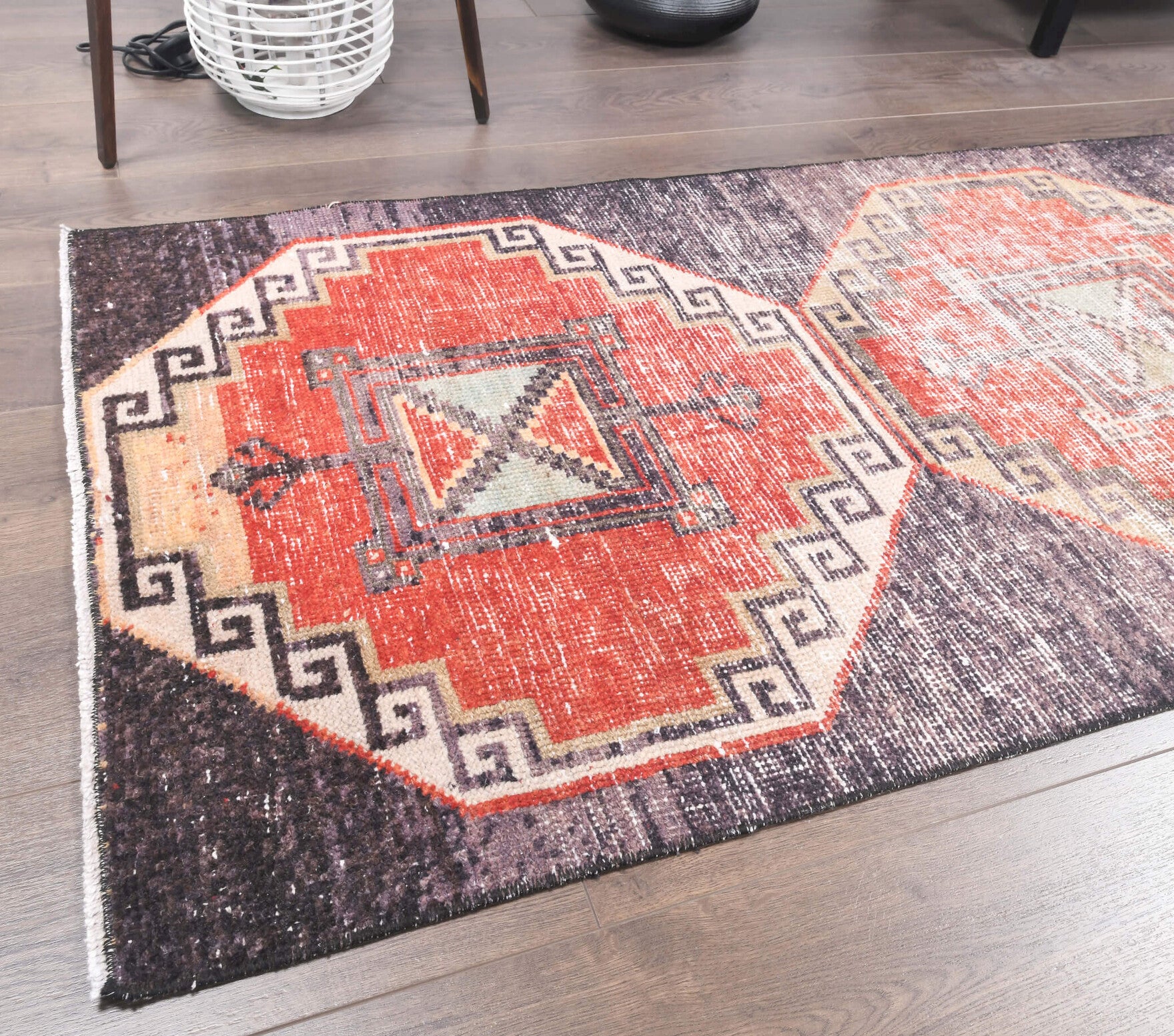 One-of-a-kind 1960s Anatolian distressed vintage runner rug in wool, 2'8" x 11'10"