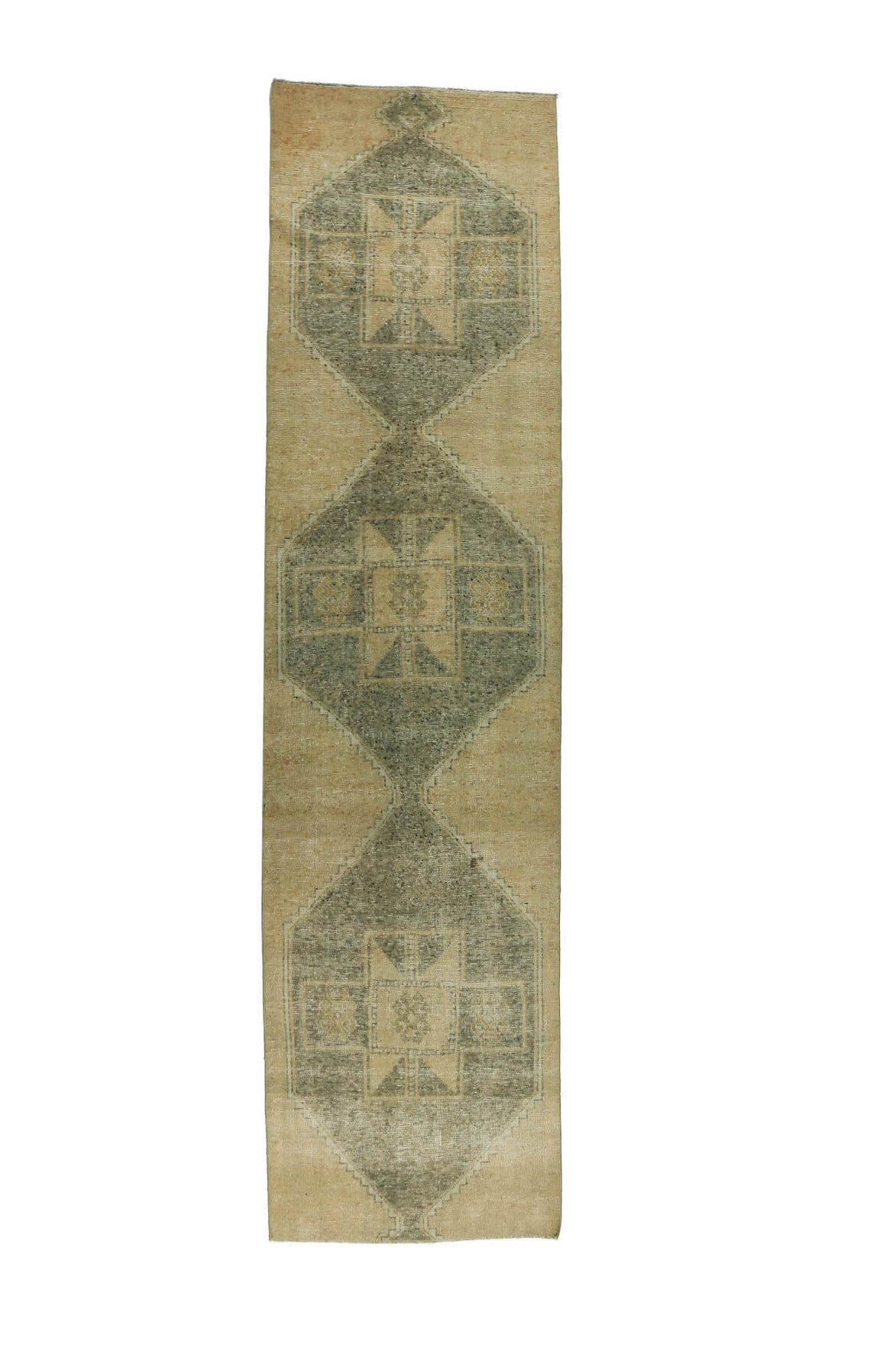 Vintage Orange Oushak Runner Rug