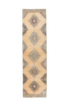 Vintage Orange Oushak Runner Rug