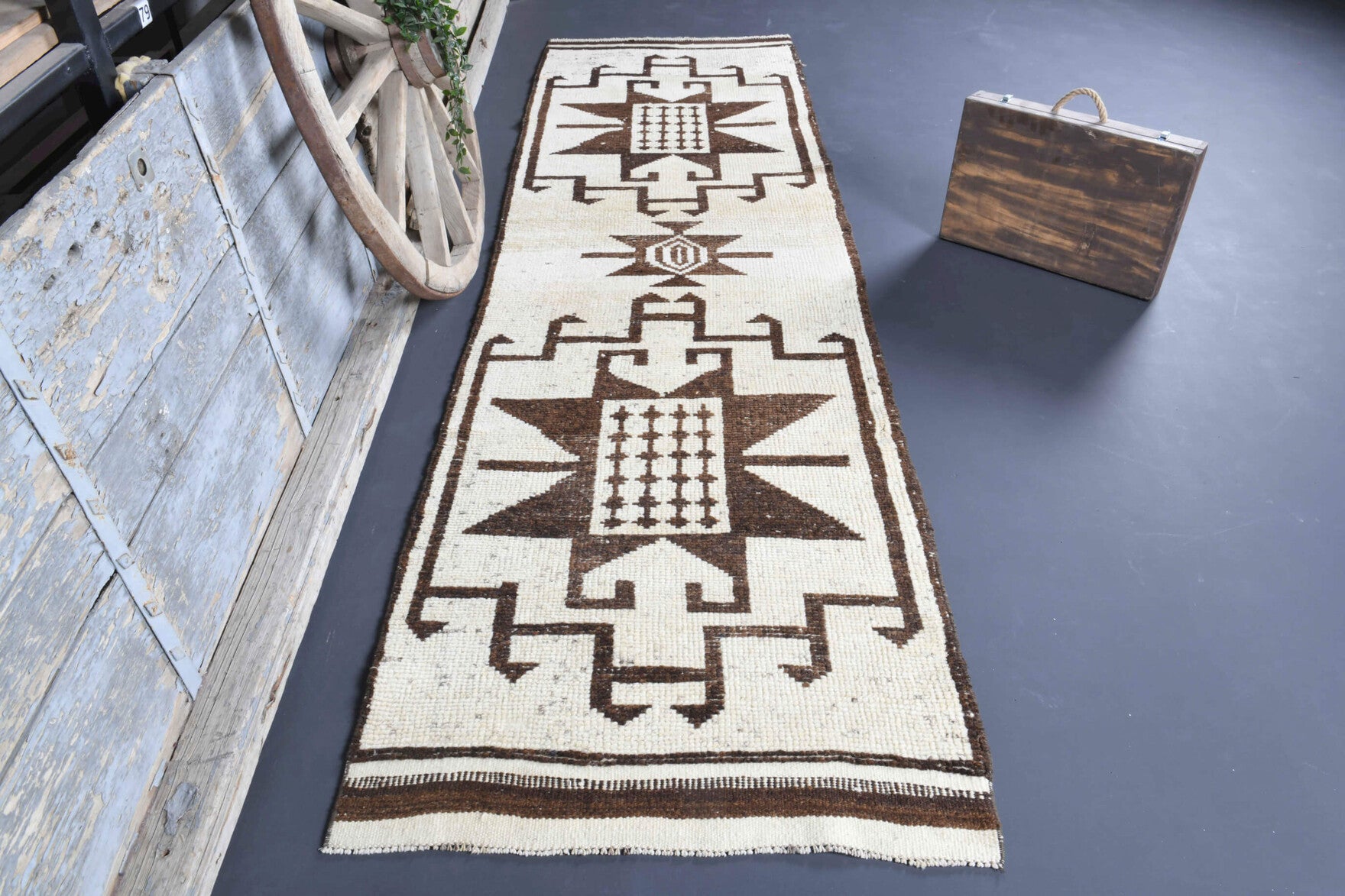 Simgesever 3x12 Wool Vintage Runner Rug by Fame Rugs – one-of-a-kind vintage runner from the 1970s