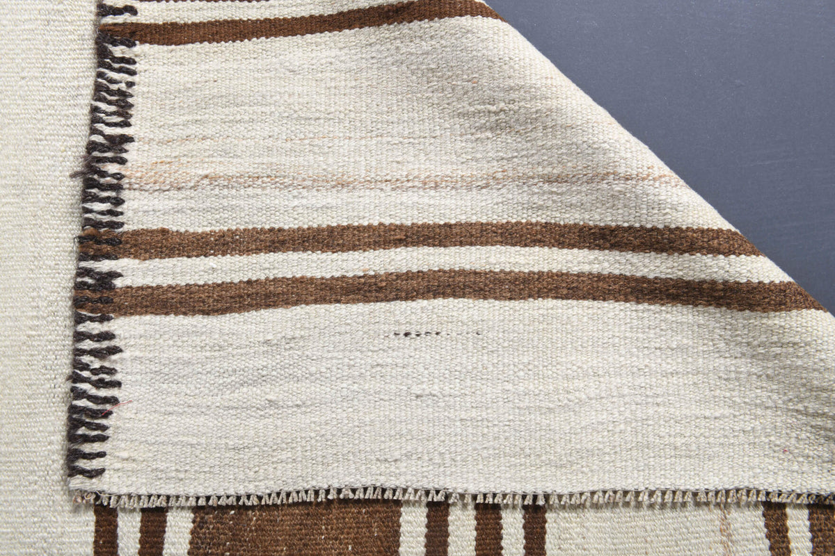 Siderophyllis – vintage striped runner for living room or hallway, 3'1" x 12' (95x367 cm)