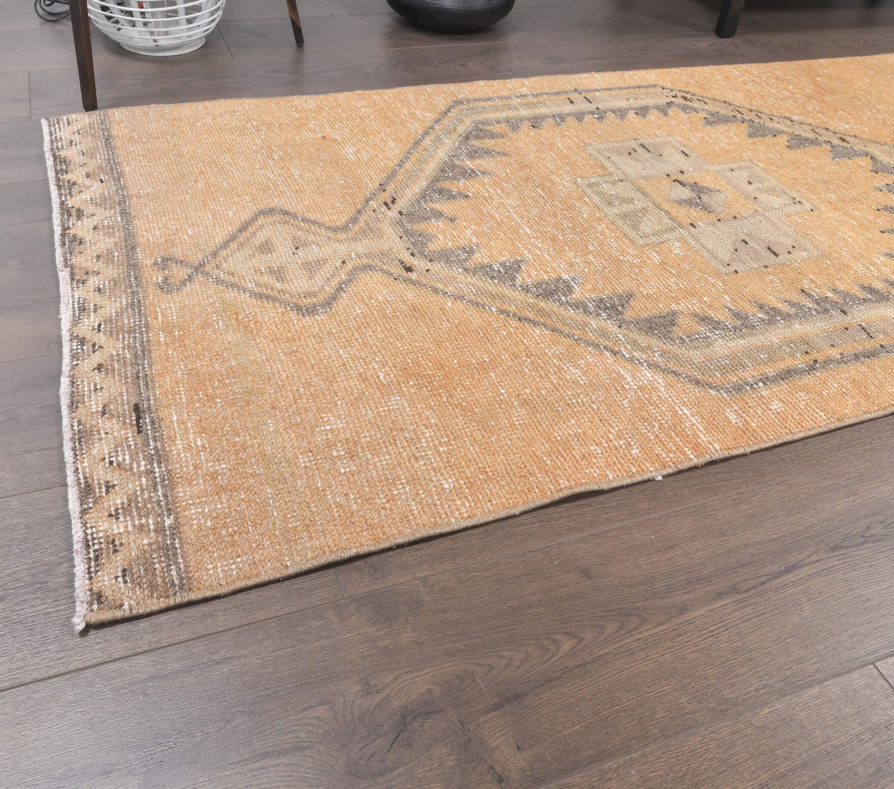 Vintage Pastel Orange Runner Rug
